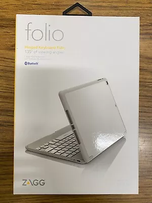 $12 • Buy ZAGG Folio Case, Hinged With Bluetooth Keyboard For IPad Air 1st Gen White