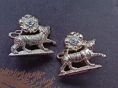 Two York And Lancaster Regiment Two-Tone Staybrite Collar Badges One Rear Lug • £10