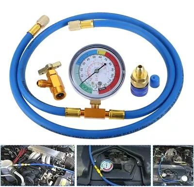 R134a Recharge Hose Kit With Gauge Removable R134a Can Tap Low Side Quick Couple • $20.87