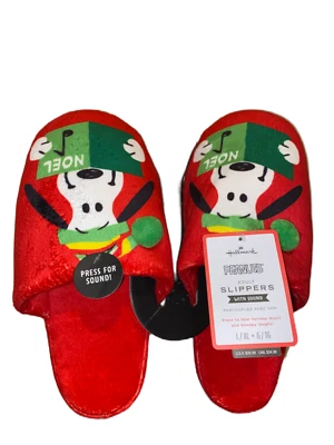 £18.01 • Buy Hallmark Snoopy Peanuts Slippers W/ Sound Adult Size: L / XL 11-12 Christmas NEW