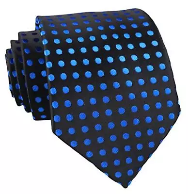 Mens Classic Polka Dot Pattern Ties Handmade Business One Size Black Blue Dot • $24.28