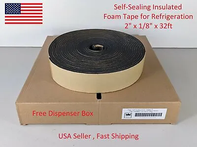 Foam Tape Self-Sealing HVAC Rubber Pipe Insulation 2 X 1/8 X 32ft • $15.99