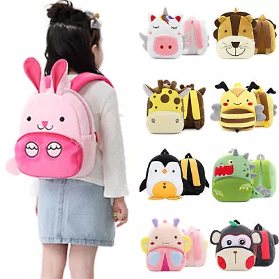 Kid Boy/Girls School Backpacks Fluffy Plush Baby Nursery Travel Animal Rucksacks • £13.46