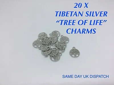 £2.99 • Buy 20 X Tibetan Metal Cute “tree Of Life” Charms  Craft Jewellery Making Bracelet