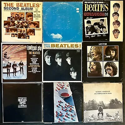 Beatles - Vintage Lot Of 9 LPs Meet The Beatles 2nd Album Let It Be Vinyl • $30