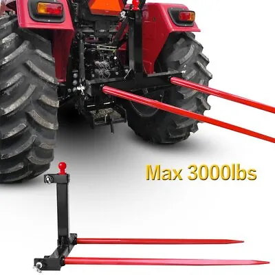 $289.49 • Buy 3 Point Trailer Hitch Quick Attach 49” Hay Spear Category 1 Skid Steer Tractor