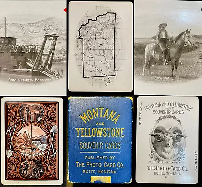 C1898 High Grade Miners Of MT Antique Playing Cards 54+ MAP & Joker Photo Deck • $649