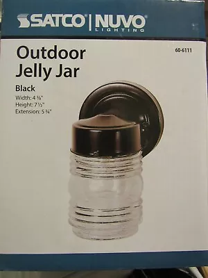 Mason Glass Jar Shade Black 9 H Outdoor Wall Sconce Nuvo Lighting • $17