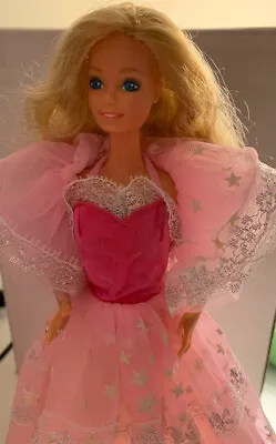Vintage 1985 Mattel Dream Glow Barbie Doll # 2248 In Original Pink Star Dress • $17.99