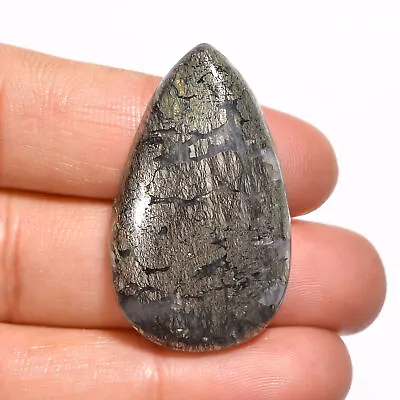 Natural Marcasite Agate Pear Shape Cabochon Gemstone 46 Ct. 35X21X7 Mm EE-23220 • £3.38