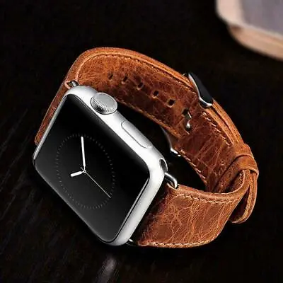$17.99 • Buy Genuine Leather Band Wrist Strap For Apple Watch Series 8 7 6 5 4 3 21 IWatch SE