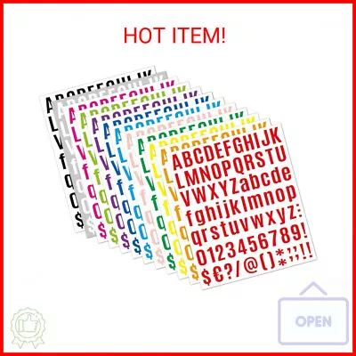 12 Sheets Alphabet Stickers Large 972 Letter Stickers 1 Inch Vinyl Self-Adhesiv • $8.92