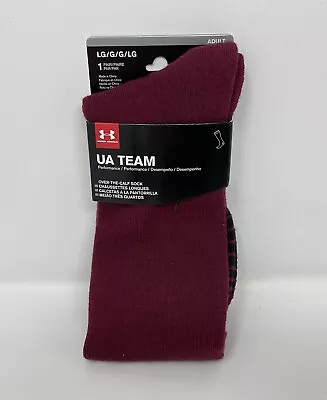 Under Armour Team Socks Adult Size Large Maroon/White Over The Calf Performance • $9.85