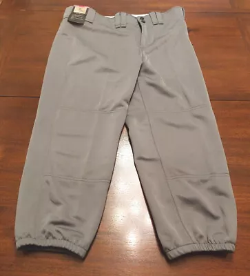 NWT Mizuno Women's Elastic Bottom Gray Softball Pants Size XL (350150.3Y3Y.07) • $21.99