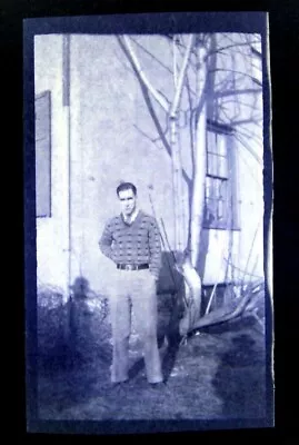 £12.38 • Buy 1930s Young Man Sweater Student Business City Vtg Photo Negative 4.5 X 3.5 A