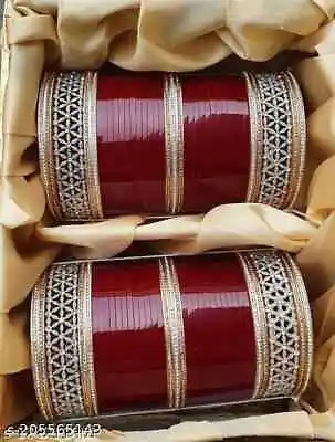 Indian Bollywood Traditional Bridal Punjabi Chura Bangles Women Bracelet Jewelry • $27.82
