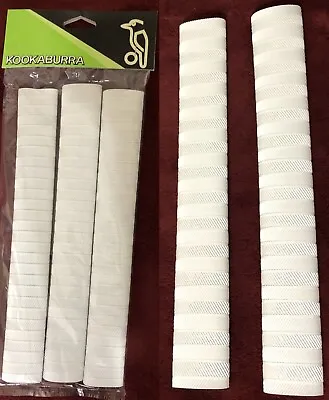 2 X KOOKABURRA Pure WHITE Matrix Cricket Bat Grips - FULL SIZE MENS SH- Grade 1 • $18.99