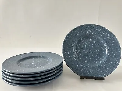 6 Mikasa Ultrastone Country Blue Vtg Saucers Small Plates CU501 Speckled 6.5  • $17.50