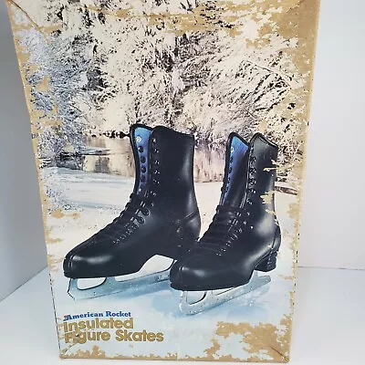 American Rocket Figure Skates Insulated Mens Black Style 552 Sz 7 • $18.79