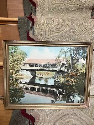 CHARLES SAWYER Hand Colored Photo Winchester Bridge 11x14 NH Nutting Art • $95