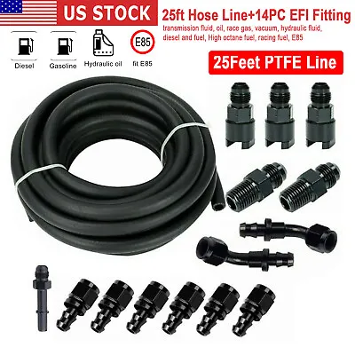 $61.99 • Buy 25Ft Complete LS Conversion Fuel Injection Line Hose Fitting EFI Adapter Kit 3/8