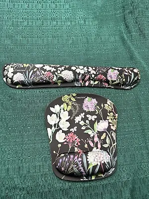 Mouse Pad With Wrist Support And Keyboard Wrist Rest Arc  Black Floral • $12.75