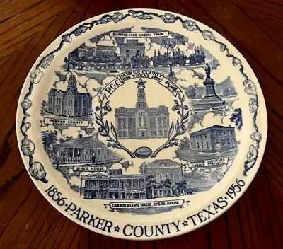 Parker County Texas 1856 Centennial 1956 10.5  Collectors Plate By Vernon Kilns • $49.99