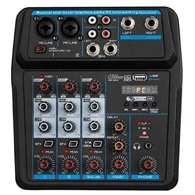 £59.99 • Buy Depusheng U4 Audio Mixer 4-CHANNEL USB Audio Interface Audio Mixer, DJ Sound