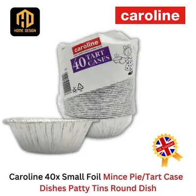 £7.99 • Buy Caroline 40x Small Foil Mince Pie/Tart Case Dishes Patty Tins Round Dish