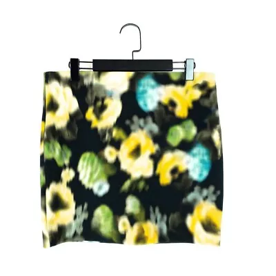 £4.99 • Buy River Island Black Yellow Abstract Floral Mini Tube Skirt - Size 14