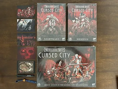 Warhammer Quest Age Of Sigmar Cursed City + Expansions + Extras NIS • $319.50