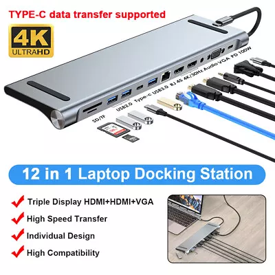 12in1 Docking Station Hub Adapter Converter Cable Type USB HDMI For MacBook Pro • $37.29