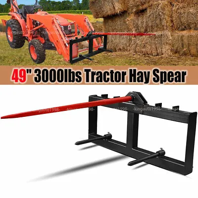 $379.98 • Buy Hay Bale Spear Skid Steer Loader Tractor Quick Tach Attachment Moving 49  US