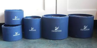 Lot Of 5 Vintage Swarovski Crystal BLUE Cylinder EMPTY Replacement BOXES • $9.95
