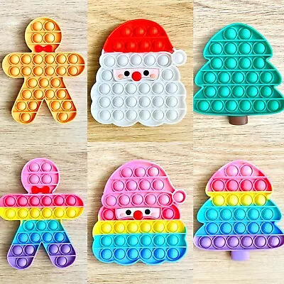 £5.99 • Buy Buy 1 Get 1 Free Fidget Toy Push It Poppet Bubble Anxiety Tool Santa Xmas Tree