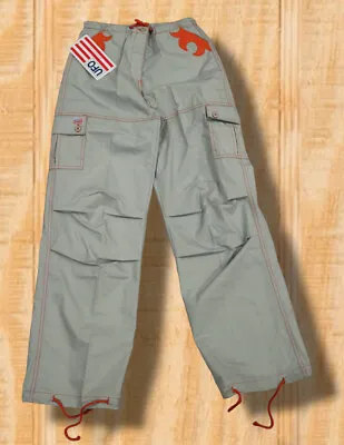 $99.99 • Buy Vintage Nwt Ufo Parachute Kids Girls 12 Jnco Rave Pants Grey Orange Skate 69570