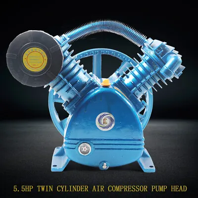 Twin-Cylinder Air Compressor Pump Motor Head 2- Stage 175PSI 5HP 8-11CFM V Style • $213.75