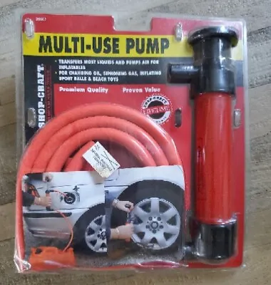 Shop-craft Multi Use Pump Liquids And Air Siphoning Gas Oil. Inflating 36667NOS • $9.99