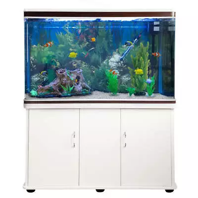 MonsterShop Fish Tank Aquarium & Starter Accessories White Cabinet White • £699.99