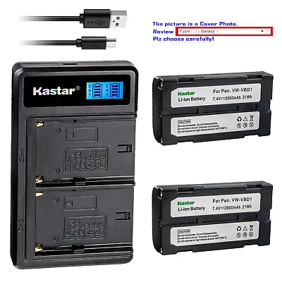 Kastar Battery LCD Dual Charger For Panasonic PV-D700 PV-D700 PV-D710 PV-D710 • $65.99