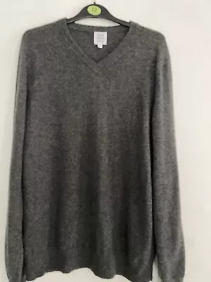 John Lewis 100%Pure Cashmere Mens  Jumper Sweater Pullover Color Grey  Size L. • £19