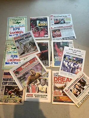 £20 • Buy Alaves UEFA Cup Final Newspaper Style Programme + Liverpool Treble 2001 Stuff