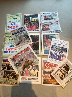 £20 • Buy Alaves UEFA Cup Final Newspaper Style Programme + Liverpool Treble 2001 Stuff