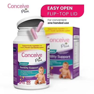 Conceive Plus Women Fertility Support Vegetarian Supplement - 60 CAPS • £19.42
