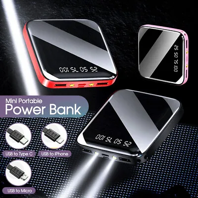 $15.49 • Buy Power Bank Mini Portable 10000 Mah 2USB Type-C Fast Charger Battery Power Bank