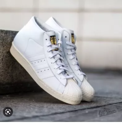£50 • Buy Adidas Pro Model Vintage DLX Shell Toe Hightop 6/39