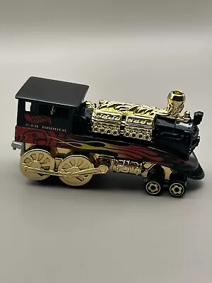 Vintage 1995 Hot Wheels Rail Rodder Train Locomotive Black Orange Mattel • $11.95