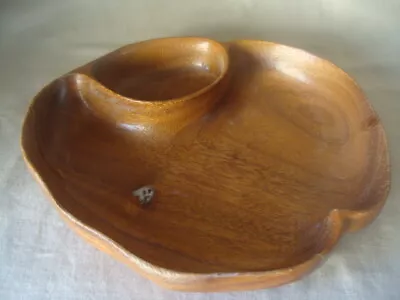 Vintage  Smith's Kauai Hardwoods Monkey Pod Chip & Dip Platter Aloha • $8.99