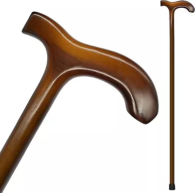 $33.99 • Buy Wooden Walking Cane For Men And Women One Piece Wood Cane 36 Inch Wood