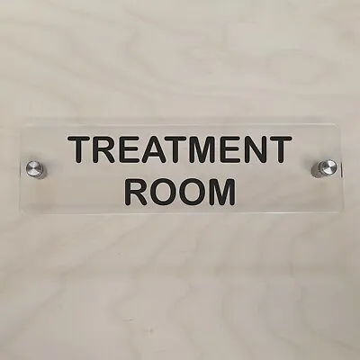 Treatment Room Office Door Sign ~ 7cm X 25cm Office Plaque ~ Clear Perspex • £7.99